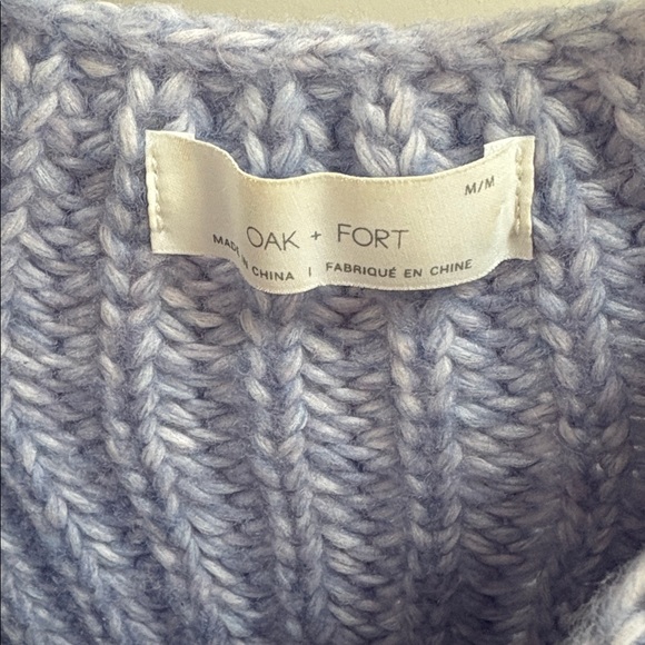 OAK + FORT Soft Blue Textured Knit Sweater - Picture 2 of 3
